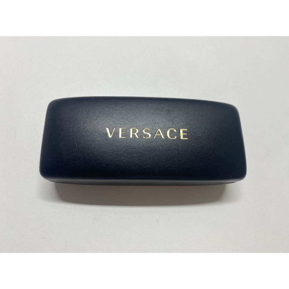 Versace Black Hard Shell Sunglasses Eyeglasses Case Gold Logo Luxury